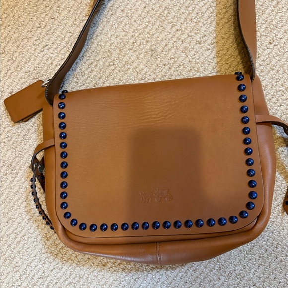 Coach Handbags - Coach Dakota Crossbody Bag Brown with Blue Studs